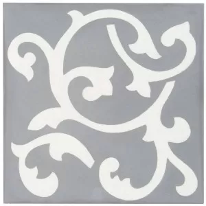 Decor Contemporain Gris Fonce/Blanc Casse Floor Tile