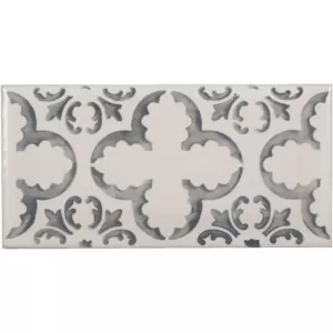 Decor Fait Main Fleur Gris Wall Tile