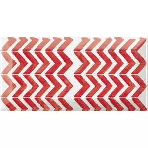 Decor Fait Main Zig Zag Rouge Wall Tile