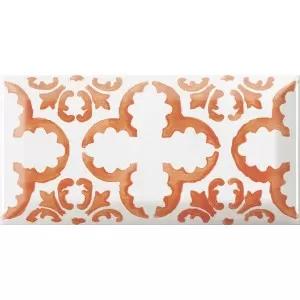 Decor Fait Main Fleur Orange Wall Tile