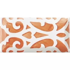 Decor Fait Main Arabesque Orange Wall Tile