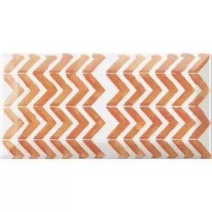 Decor Fait Main Zig Zag Orange Wall Tile