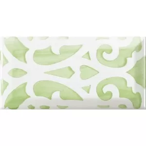 Decor Fait Main Arabesque Vert Wall Tile