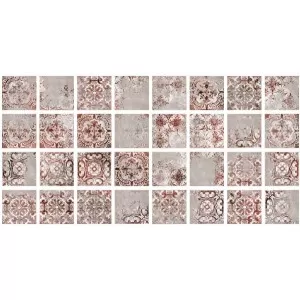 Ceramique Decor Ciment Mix Vintage Bordeaux Wall Tile