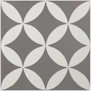 Carreau Ceramique Decor Moderne Gris Fonce/Blanc Floor Tile