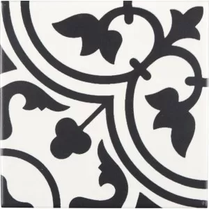 Ceramique Decor Classique Volute Blanc/Anthracite Floor Tile