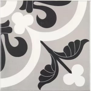 Decor Classique Fleur Blanc/Anthracite/Gris Clair Floor Tile