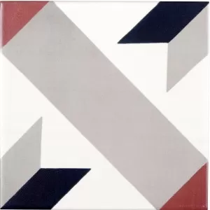 Decor Classique Blanc/Gris Clair/Anthracite/rRouge Floor Tile