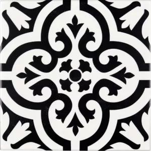 Carreau Ceramique Decor Classique Blanc/Ant Floor Tile