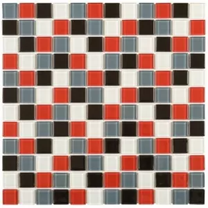Mosaique Blanc Noir Gris Rouge Floor Tile