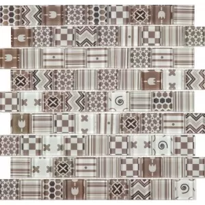 Autobloq Verre Motif Carreau Ciment Beige Marron Floor Tile