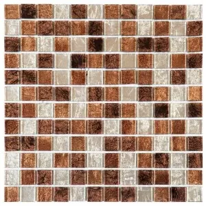 Verre Mix 2.3x2.3 Marron Argent Floor Tile