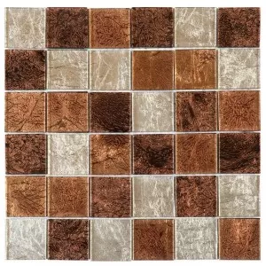 Verre Mix Marron Argent Floor Tile