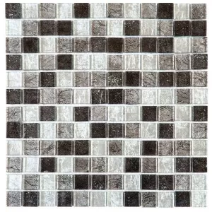 Verre Mix Noir Gris Argent Floor Tile