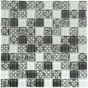 3x3 cm Patchwork Verre Carreau Ciment Gris tTaupe Floor Tile
