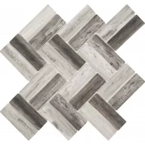 Verre Recycle Chevrons Beige/Gris Floor Tile