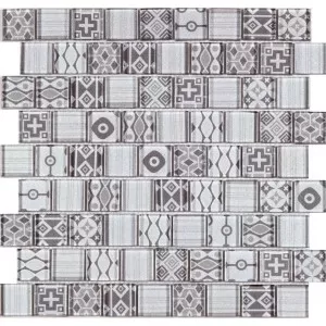 Autobloquant Verre Motif Carreau Ciment Gris Floor Tile