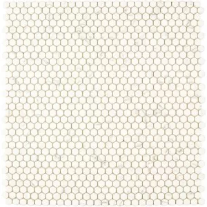 Mosaique Mini Hexagone Verre Recycle Blanc Floor Tile