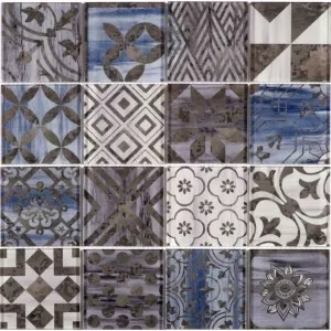 Mosaique Verre Motif Carreau Ciment Rouille Floor Tile