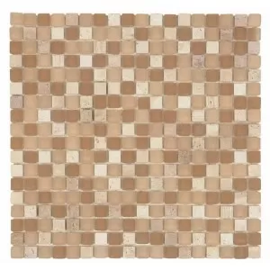 Mix Marbre Marron+Verre Marron Brillant Floor Tile