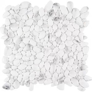 Mosaique Galet Verre Recycle Blanc Floor Tile