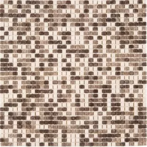 Micro Mosaique Verre Recycle Mix Marron Floor Tile