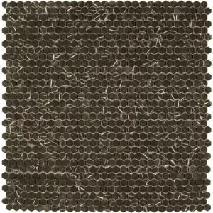 Mosaique Mini Hex Verre Recycle Noir Floor Tile