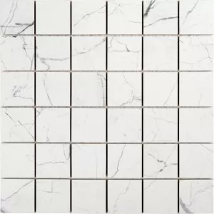 Mosaique Gres Ceram Blanc Marbré Noir Floor Tile