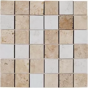 Mosaique Gres Ceram Mix Marron Beige Blanc Floor Tile