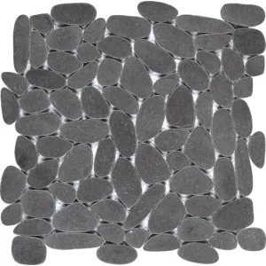 Galet Reconstitue Scie Gris Fonce Floor Tile