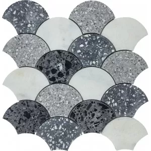 Mos Ecaille Mix Gris Terrazzo Floor Tile