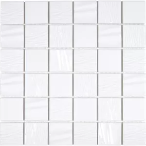 Mosaique Ceramique Blanche Relief Vague Floor Tile