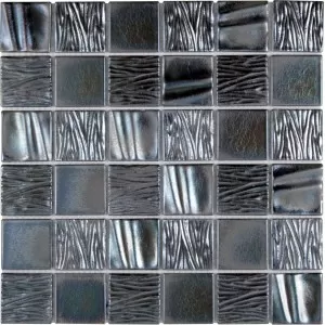 Mosaique Ceramique Noire Relief Vague Floor Tile