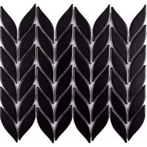Mosaque Ceramique Petale Noir Mat Wall Tile