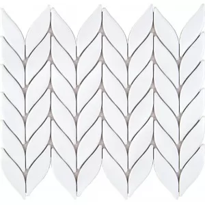 Mosaque Ceramique Petale Blanc Mat Wall Tile