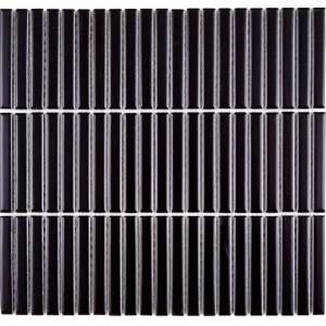 Mosaique Ceramique En Barette Noire Mat Floor Tile