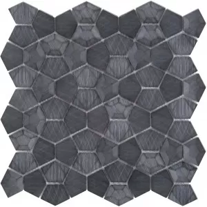 Mosaique Palladiane Aluminium 3D Noir Floor Tile