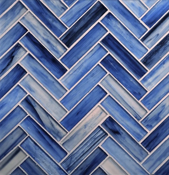 Tozen Herringbone Antimony Silk tile