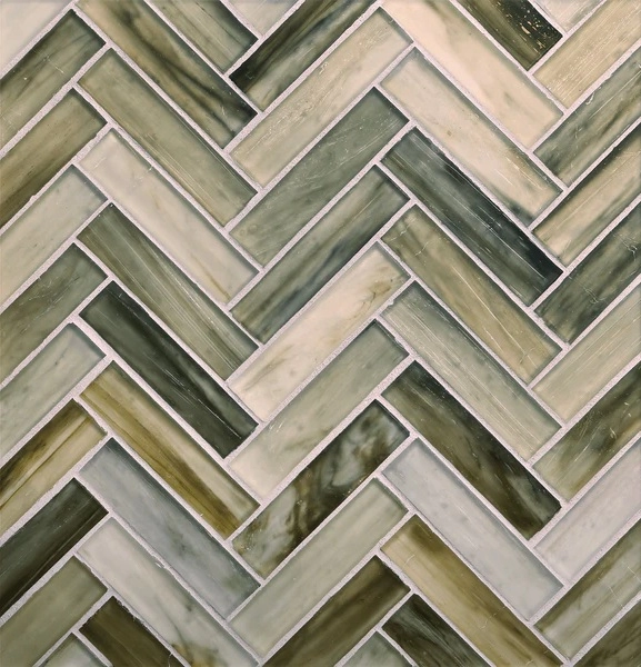 Tozen Herringbone Selenium Silk tile