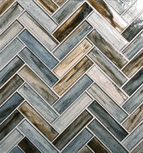 Tozen Herringbone Strontium tile