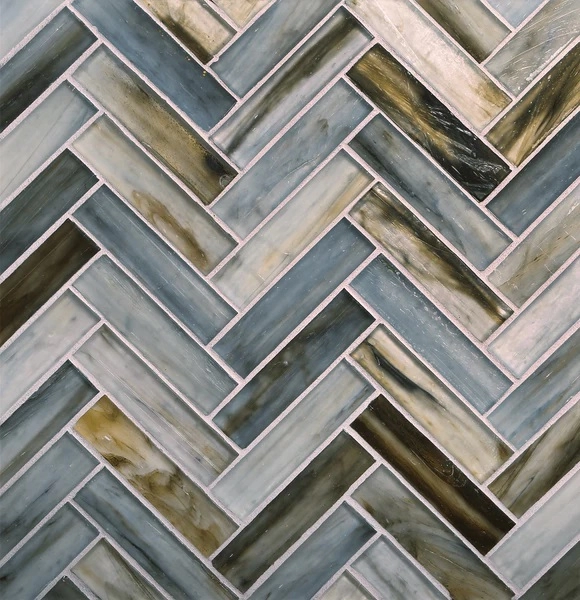 Tozen Herringbone Strontium Silk tile