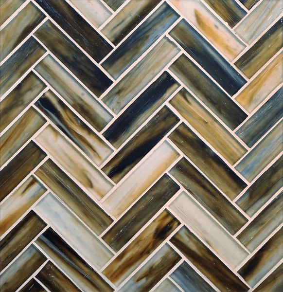 Tozen Herringbone Copper Silk tile