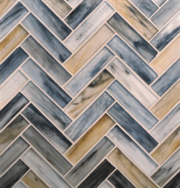 Tozen Herringbone Indium Silk tile