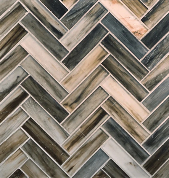 Tozen Herringbone Vanadium Silk tile