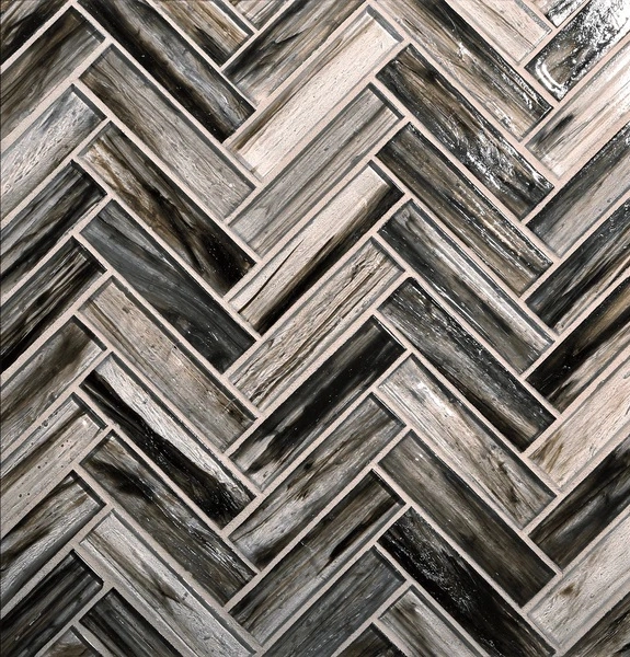 Tozen Herringbone Nickel tile