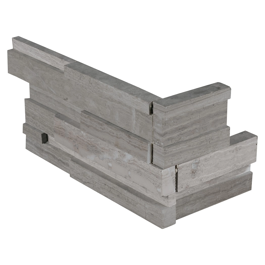 Stone Panels 3D Honed Gray Oak "L" Panel Corner