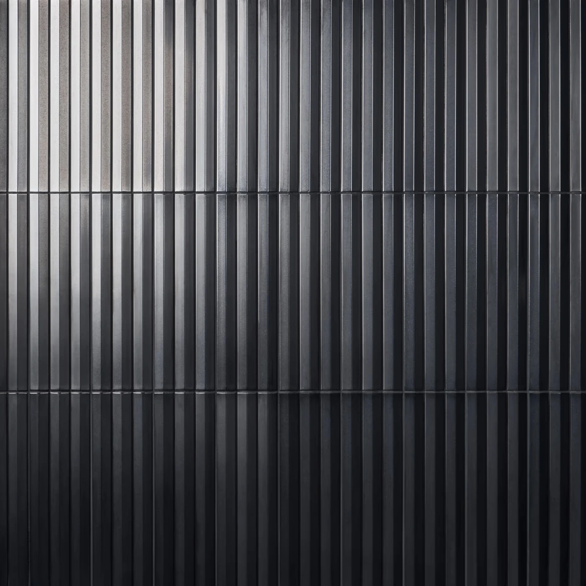 Accordion Metallic Gray Fluted 5x16 3D Polished Porcelain Tile