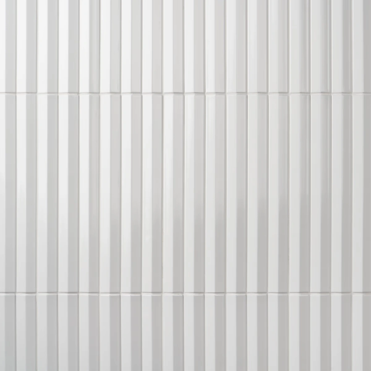 Accordion Bianco White Fluted 5x16 3D Polished Porcelain Tile