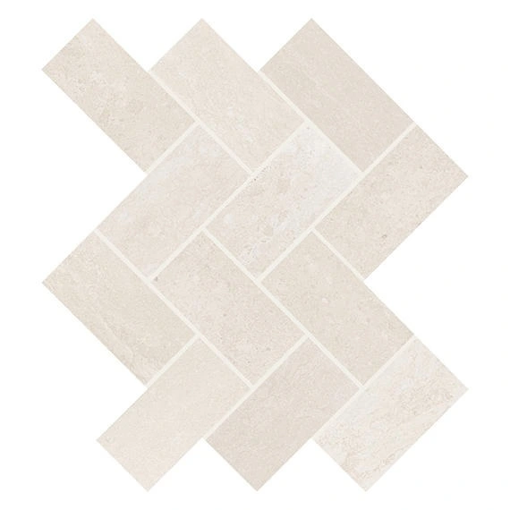 Aria White Herringbone