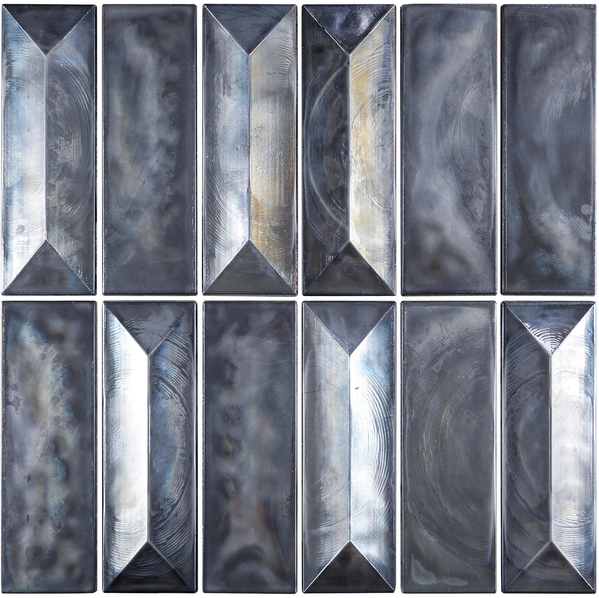 Alma Grey Rectangular Glossy Mosaic